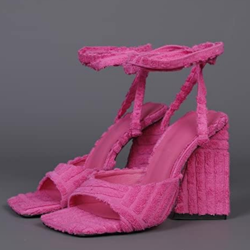 Elegant Pink Heeled Sandals
